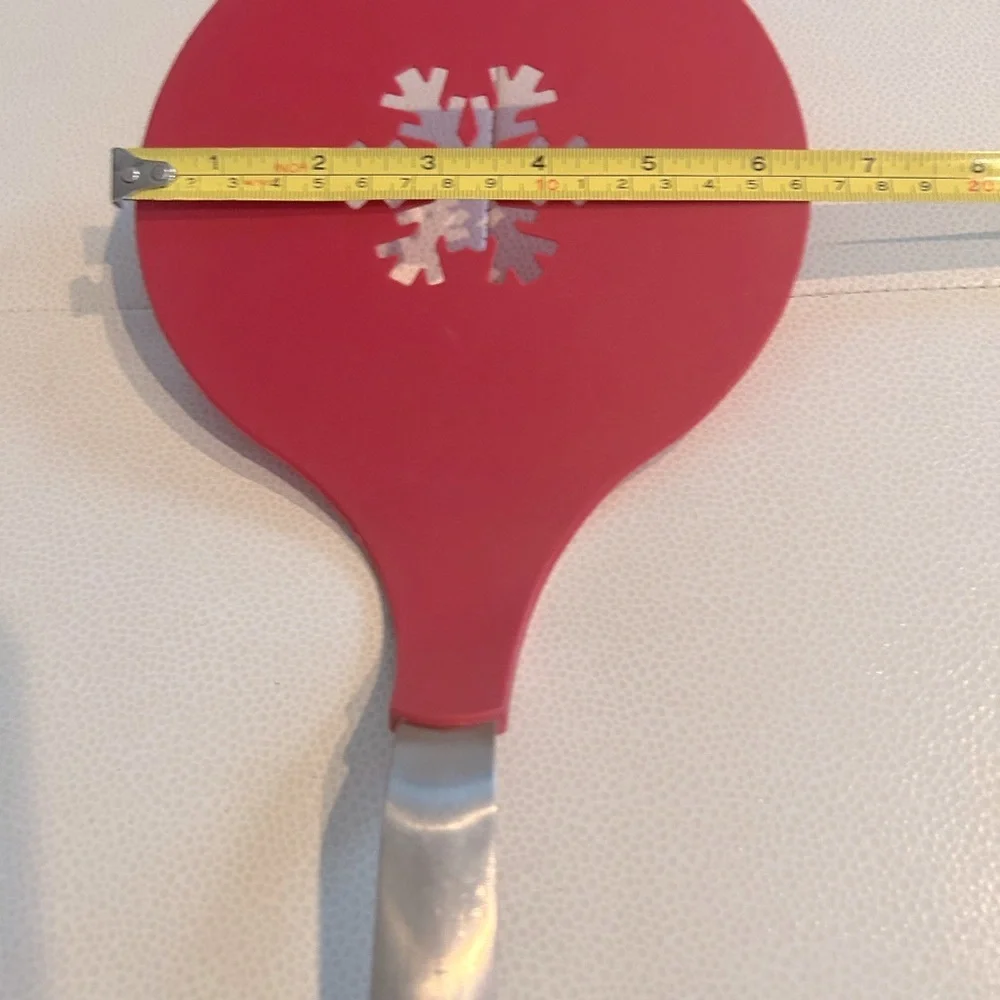 Crate & Barrel Oversized Snowflake Spatula-Red Kitchen Utensil Flapjack Pancake
